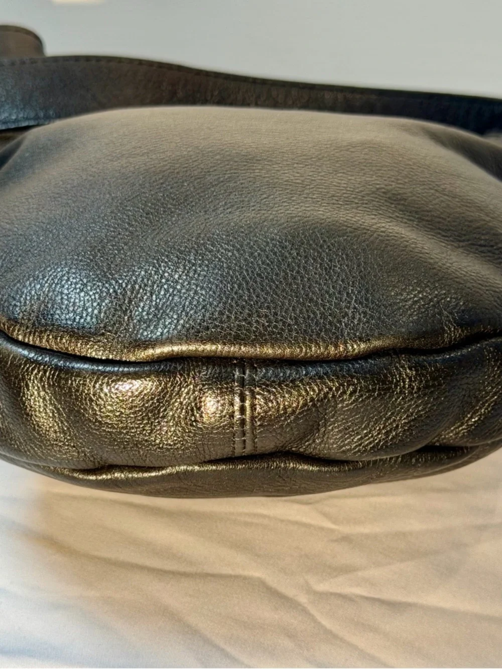 Monserat De Luca Half Moon Black Leather Crossbody Bag